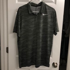 Nike men golf polo black gray camo large